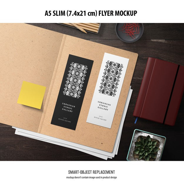 A5 Slim Flyer Mockup Psd