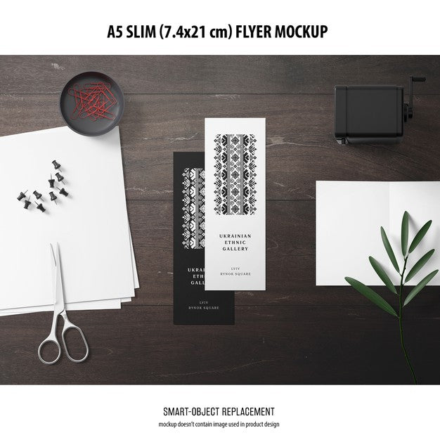 A5 Slim Flyer Mockup Psd