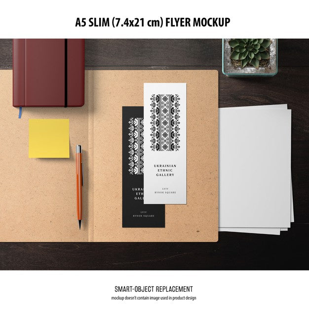 A5 Slim Flyer Mockup Psd