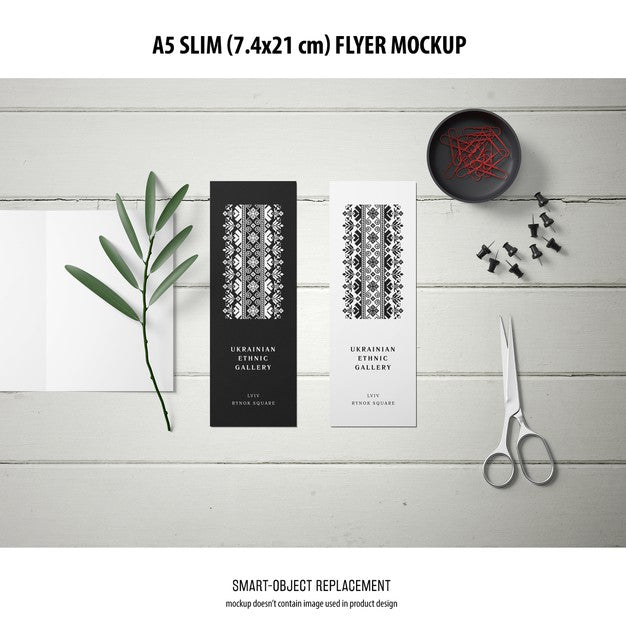 A5 Slim Flyer Mockup Psd