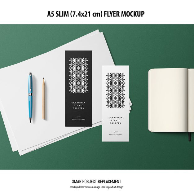 A5 Slim Flyer Mockup Psd