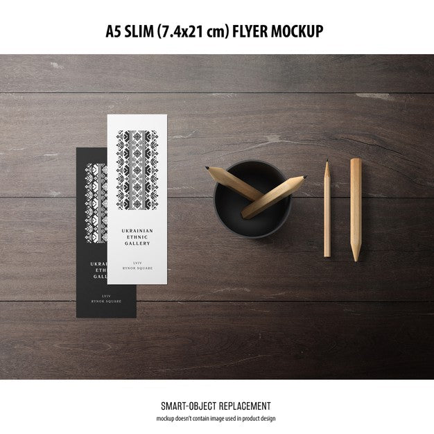 A5 Slim Flyer Mockup Psd