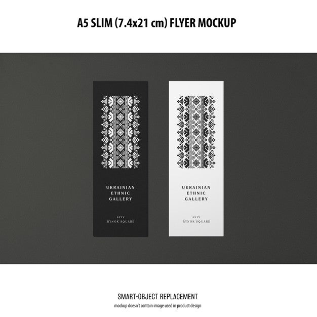 A5 Slim Flyer Mockup Psd