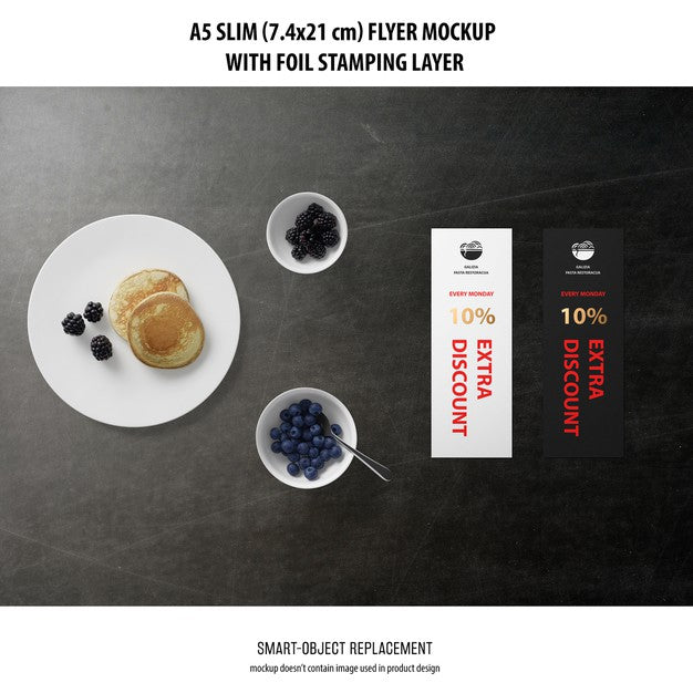 A5 Slim Flyer Mockup Psd