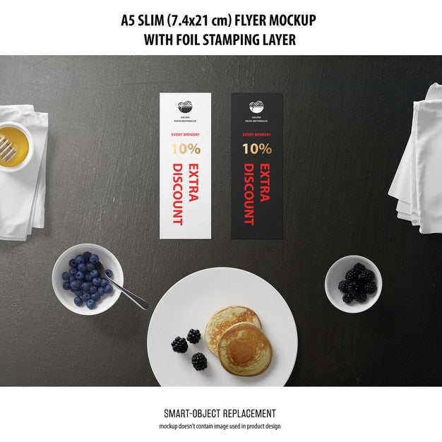 A5 Slim Flyer Mockup Psd