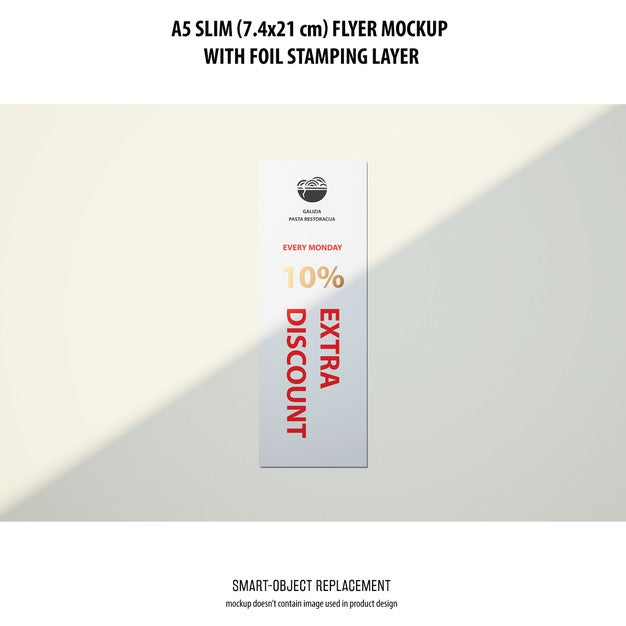 A5 Slim Flyer Mockup Psd