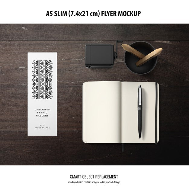 A5 Slim Flyer Mockup Psd