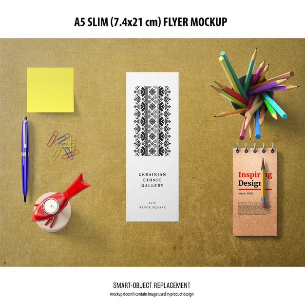 A5 Slim Flyer Mockup Psd