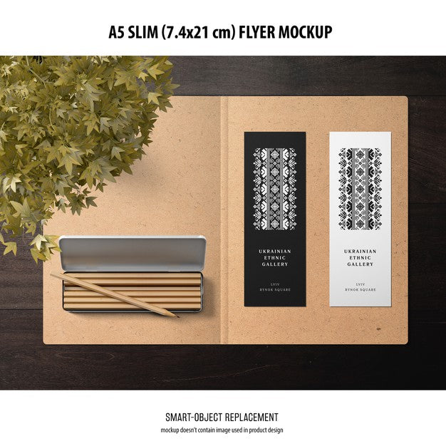 A5 Slim Flyer Mockup Psd