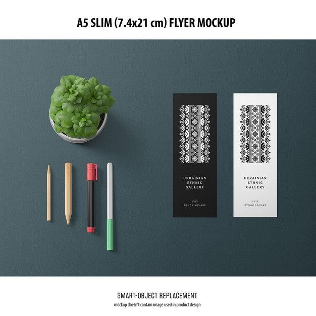 A5 Slim Flyer Mockup Psd