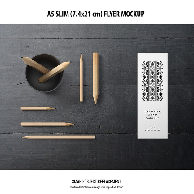 A5 Slim Flyer Mockup Psd