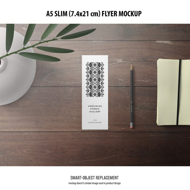 A5 Slim Flyer Mockup Psd