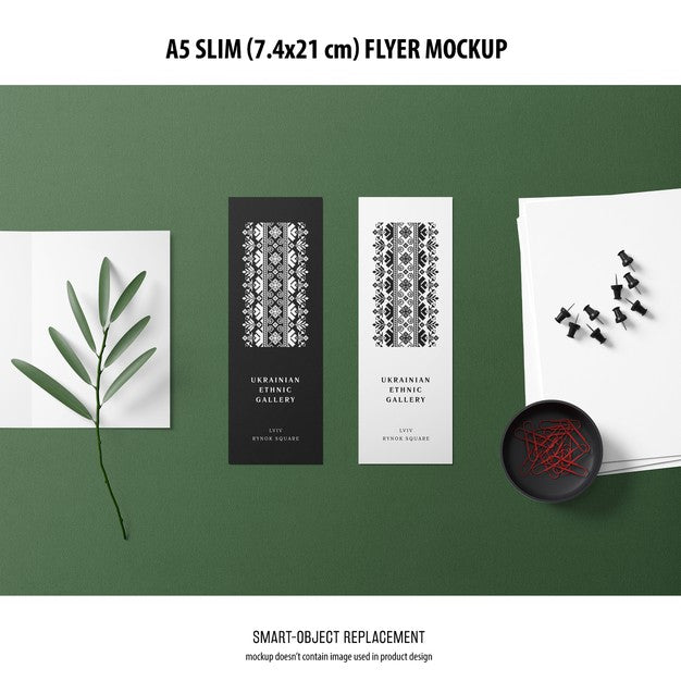 A5 Slim Flyer Mockup Psd
