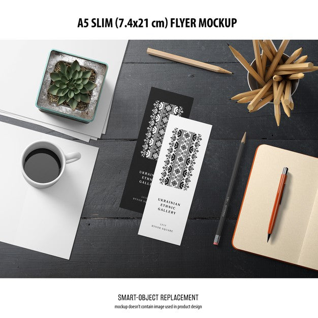 A5 Slim Flyer Mockup Psd