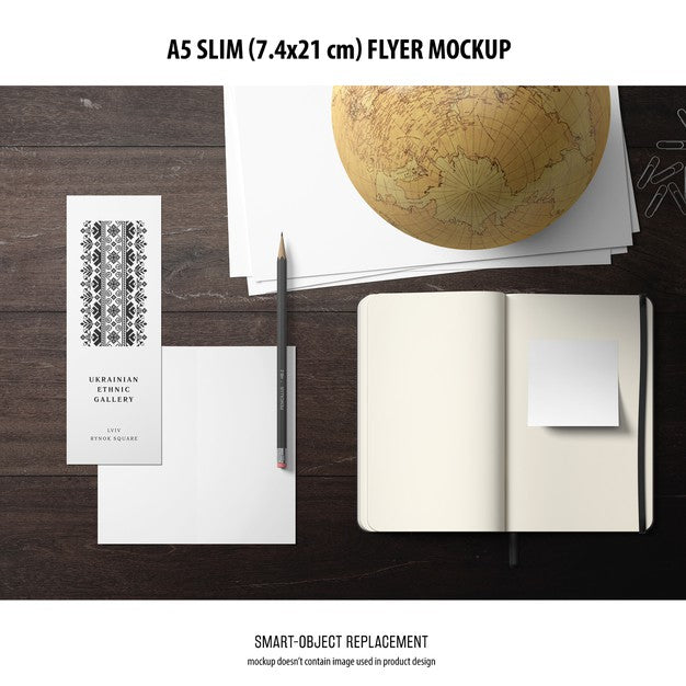 A5 Slim Flyer Mockup Psd