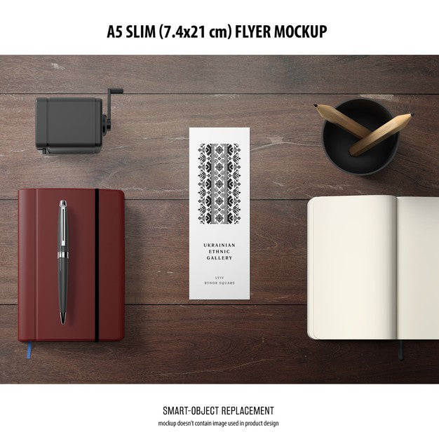 A5 Slim Flyer Mockup Psd