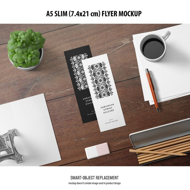 A5 Slim Flyer Mockup Psd