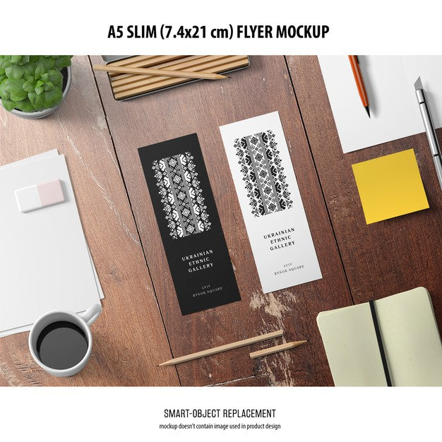 A5 Slim Flyer Mockup Psd