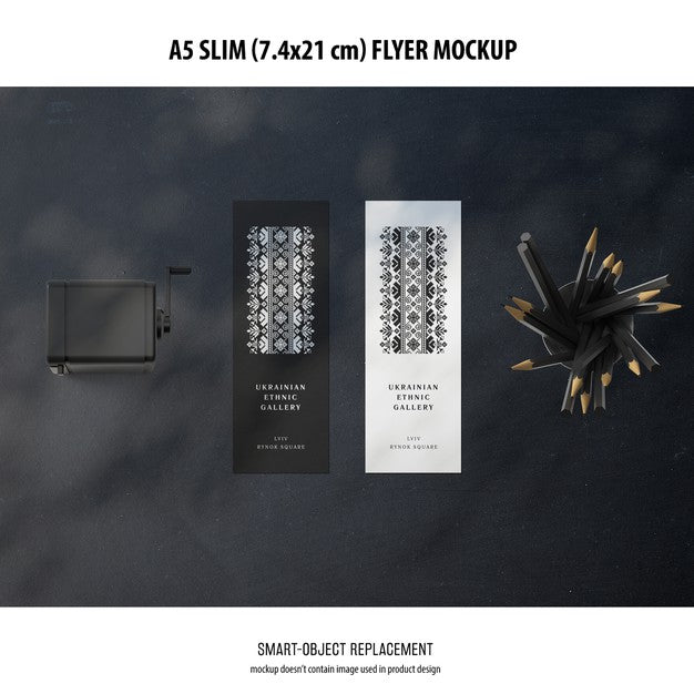 A5 Slim Flyer Mockup Psd
