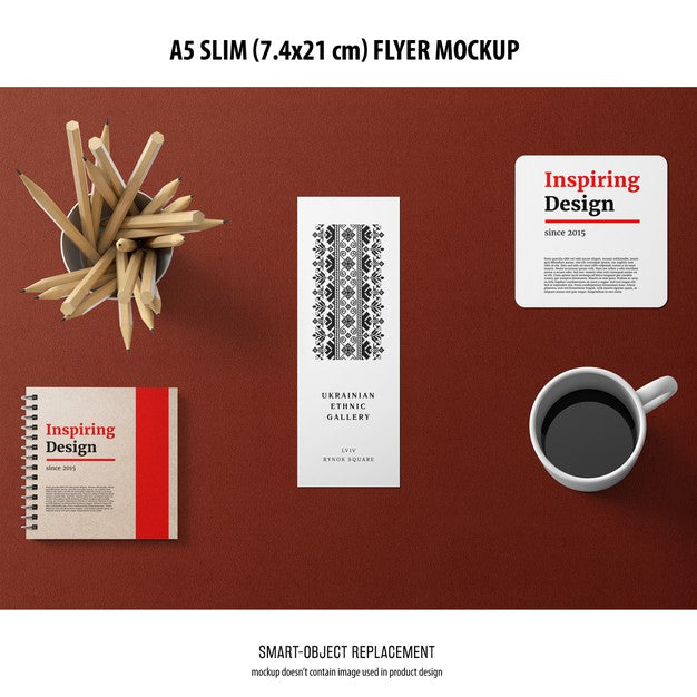 A5 Slim Flyer Mockup Psd