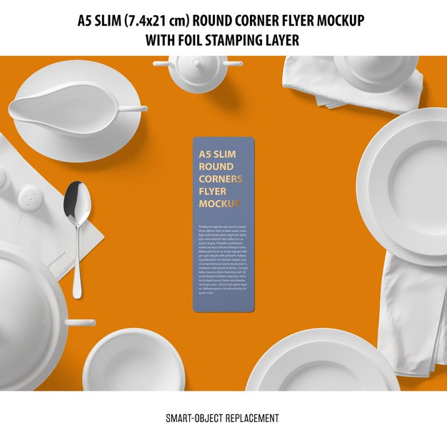 A5 Slim Flyer Mockup Psd