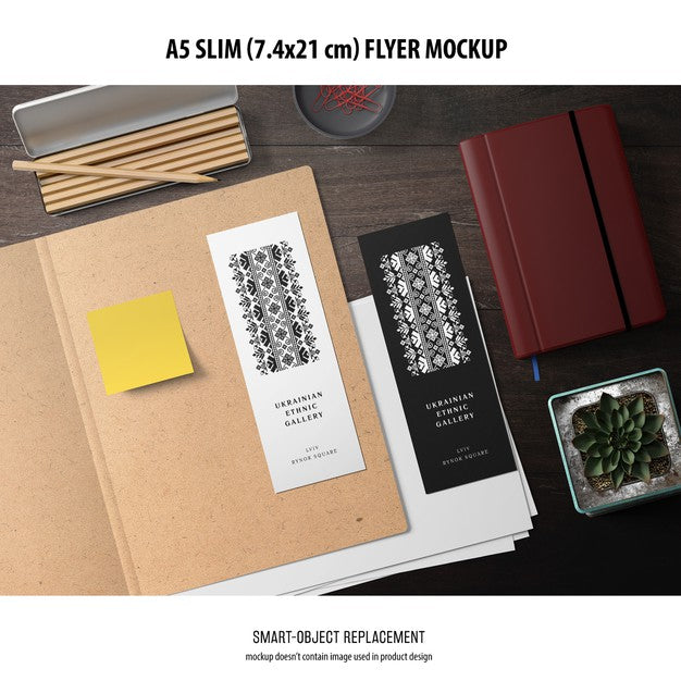A5 Slim Flyer Mockup Psd