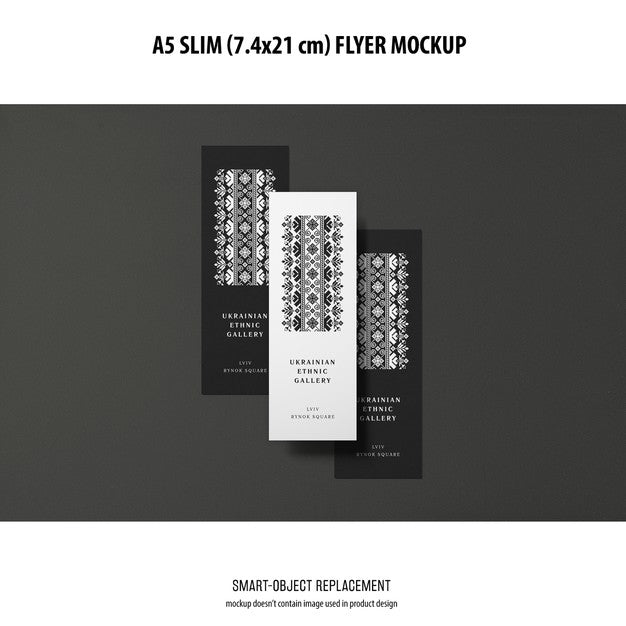 A5 Slim Flyer Mockup Psd