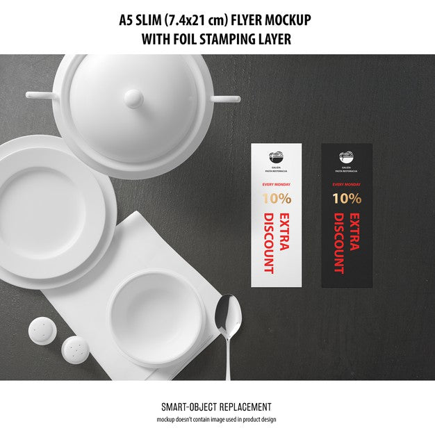 A5 Slim Flyer Mockup Psd
