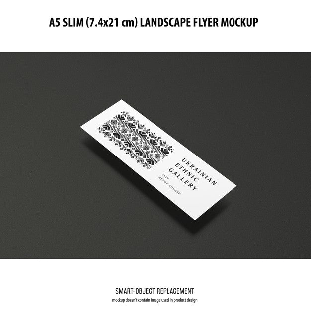 A5 Slim Landscape Flyer Mockup Psd
