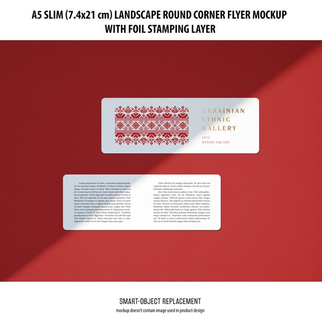 A5 Slim Landscape Flyer Mockup Psd