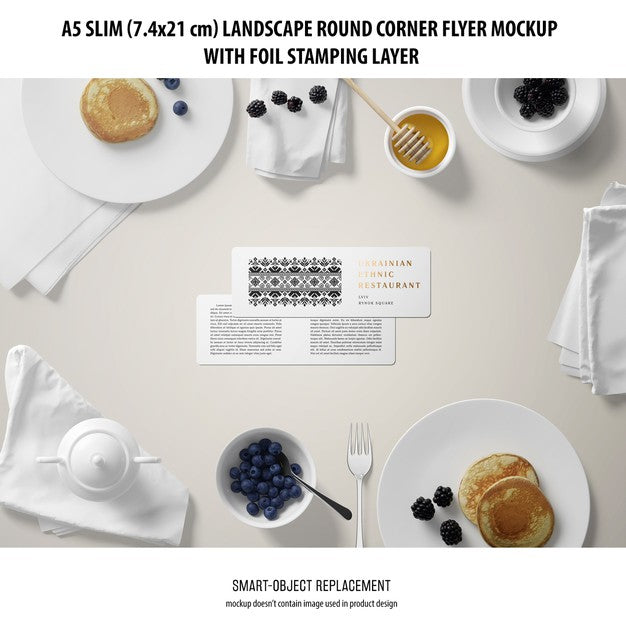 A5 Slim Landscape Flyer Mockup Psd