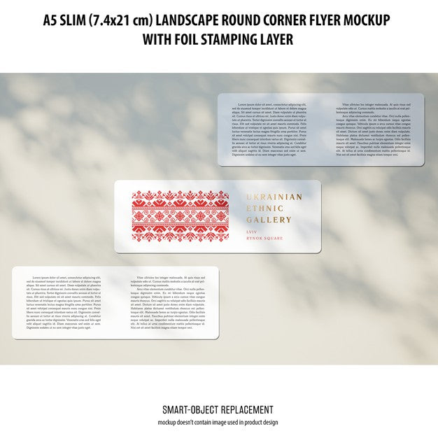A5 Slim Landscape Flyer Mockup Psd