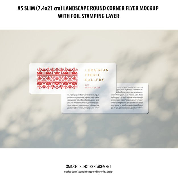 A5 Slim Landscape Flyer Mockup Psd