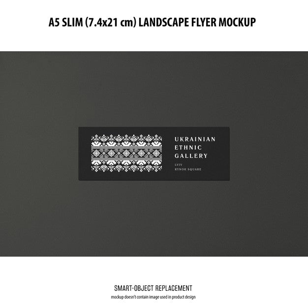 A5 Slim Landscape Flyer Mockup Psd