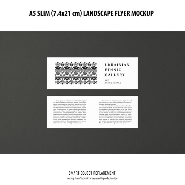 A5 Slim Landscape Flyer Mockup Psd