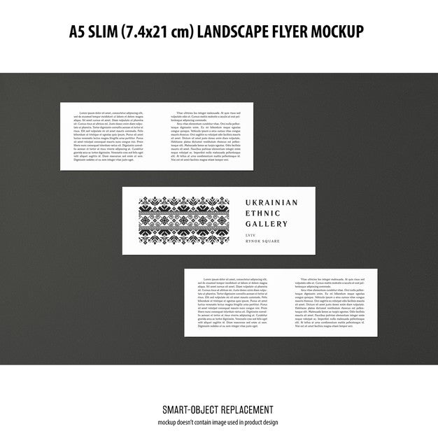 A5 Slim Landscape Flyer Mockup Psd