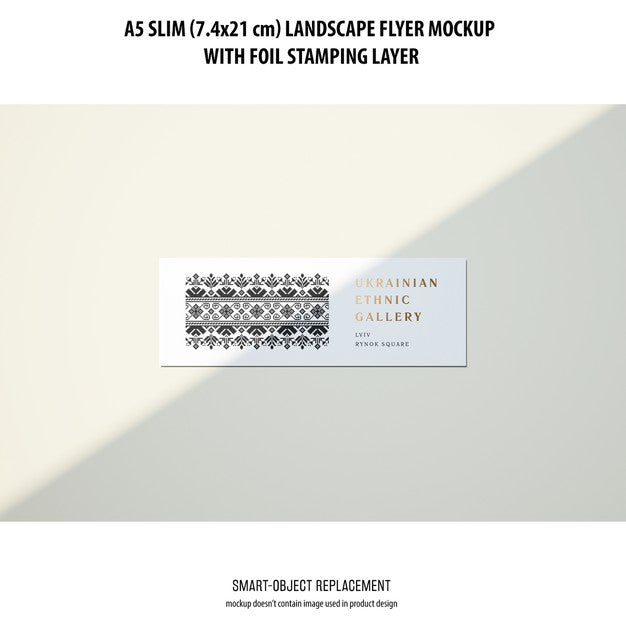 A5 Slim Landscape Flyer Mockup Psd