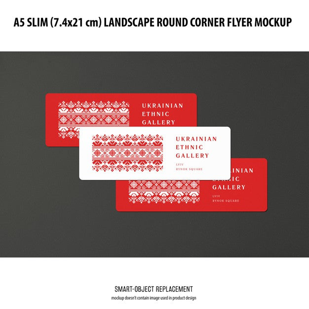 A5 Slim Landscape Flyer Mockup Psd