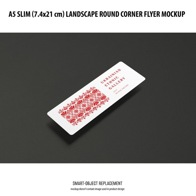 A5 Slim Landscape Flyer Mockup Psd