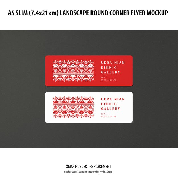 A5 Slim Landscape Flyer Mockup Psd