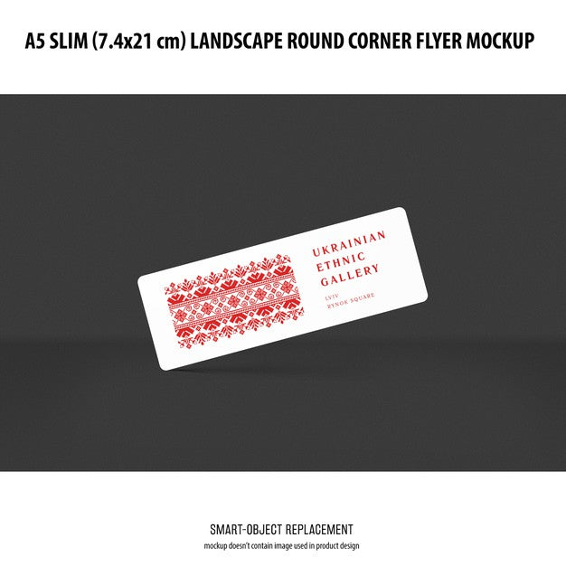 A5 Slim Landscape Flyer Mockup Psd
