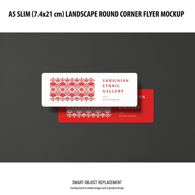 A5 Slim Landscape Flyer Mockup Psd