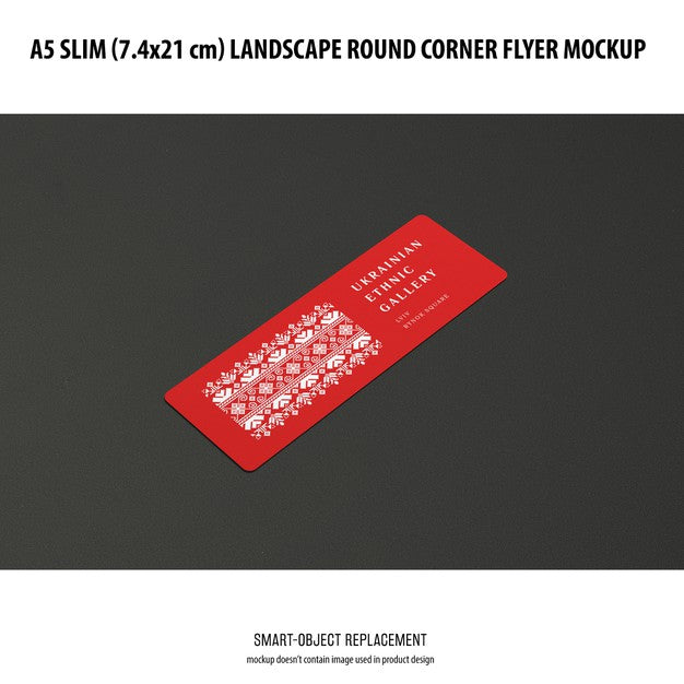 A5 Slim Landscape Flyer Mockup Psd