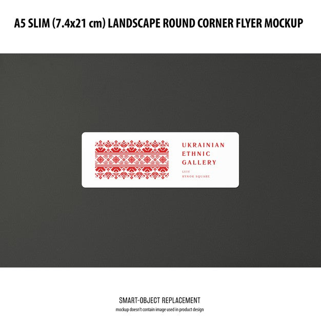 A5 Slim Landscape Flyer Mockup Psd