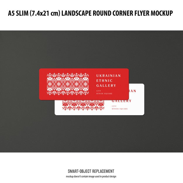 A5 Slim Landscape Flyer Mockup Psd