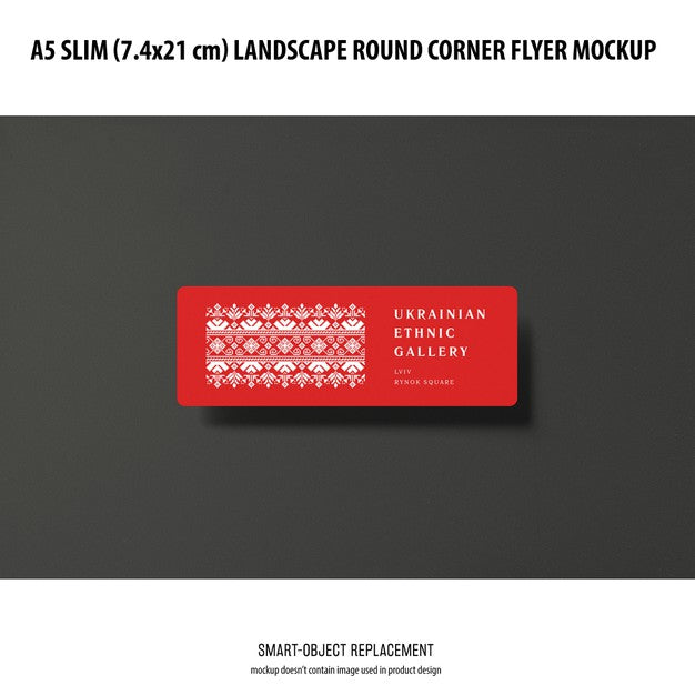 A5 Slim Landscape Flyer Mockup Psd