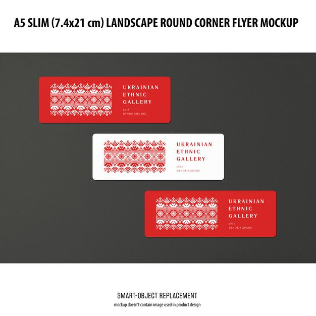 A5 Slim Landscape Flyer Mockup Psd