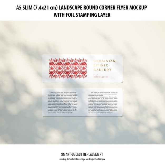A5 Slim Landscape Flyer Mockup Psd