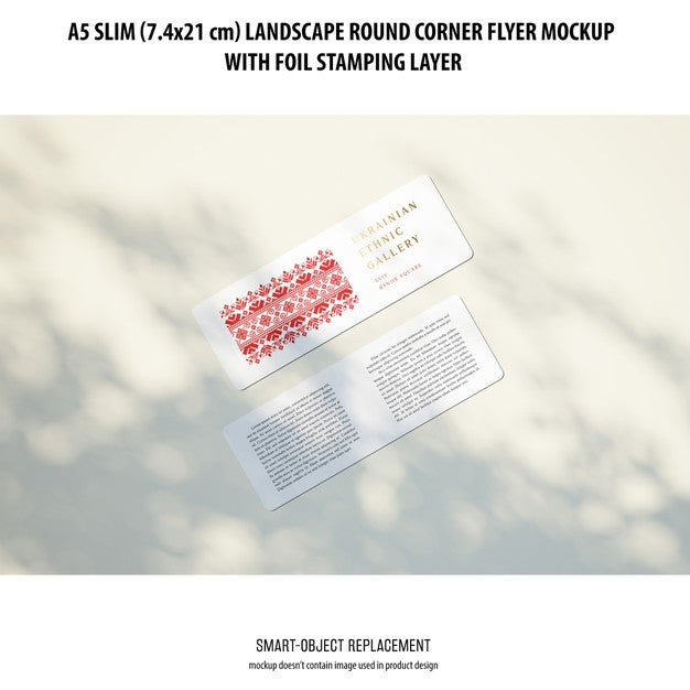 A5 Slim Landscape Flyer Mockup Psd