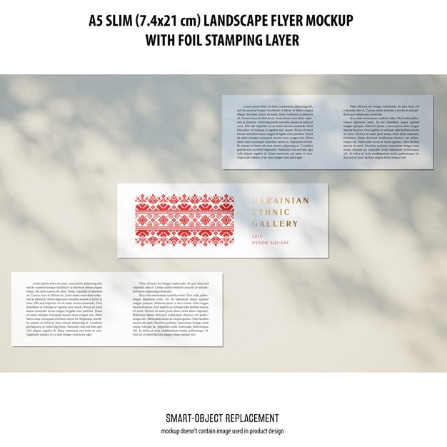 A5 Slim Landscape Flyer Mockup Psd